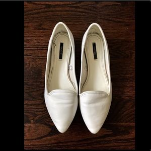 White Flats with Pointed Toe.